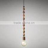 New Edison Vintage Retro Wooden Fixture Pendant Light Colorful Fabric Cable Lamp thumbnail-2