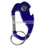 Jumbo Size 4 In 1 Carabineer With Compass, Key Ring And Bottle Opener, Blue thumbnail-1