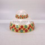 Colorful Flower Euro Food Stardard Set Of 2Pcs Plastic Salad Bowl Set thumbnail-2