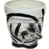 Hot Sale Customzied Color Glazed Ceramic Face Flower Pots thumbnail-1