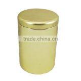Empty Plain Golden Round Metal Packing Tobacco Tin Can Custom thumbnail-1