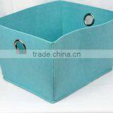 Mini Blue Open Top Felt Toy Storage Box With Round Metal Holes(Large) thumbnail-1