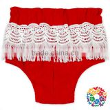 Red Knit High Waist baby Fringe bloomer