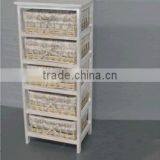 Wooden Cabinet With Wicker Baskets thumbnail-5