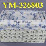 White Rectangular Wicker Storage Baskets thumbnail-1