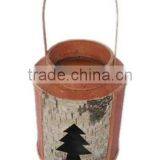Wood Candle Lantern With Birch thumbnail-1