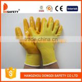 13G Yellow Nylon With Yeloow Nitrile Safety Work Gloves