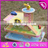 2017 New Products Lovely Pink Children Wooden Toy Garage for Cars W04B050 thumbnail-5