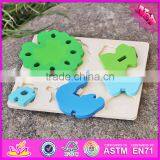 2017 New Product Funny 3d Peacock Children Wooden Puzzle Animals W14G040 thumbnail-5
