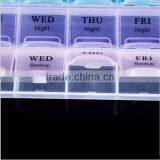 Whole Sale Monthly Pill Box Plastic/custom 28 Compartment Divided Pill Box Wirh English Words Shenzhen Manufacturer thumbnail-2