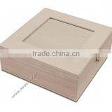 Unfinished Wooden Photo Frame Box With Separators thumbnail-1