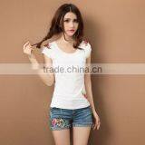 2013 Latest Design Ladies Embroided t Shirt thumbnail-1
