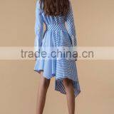 Women Fashion Party Dress New Design Asymmetrical Stripe Dress thumbnail-2