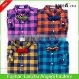 Brand Fashion Bow Tie Kids Boutique Shirt Little Gentleman Plaid Twill Shirts for 2-12 Children ClothingYears thumbnail-1