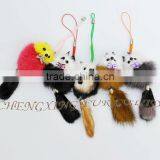 CX-P-24 Large Size Mink Fur Mobile Phone Promotional Key Ring thumbnail-1