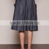 MGOO Elegant Hot Sale Black Midi Skirt With Pockets Fashion OEM African Skirts Chambray Flare Dress thumbnail-5