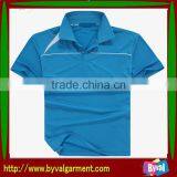 Custom Unisex Comfortable Polyster/Spandex Blue Quick Dry Polo Neck Dry Fit Sport Shirt thumbnail-1