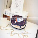 Dubai Fashion Women Bag Lady Wholesale Cheap Handbags Chain Round Design Beauty Small Bag thumbnail-1