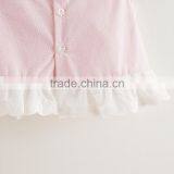 Plain Baby Pink Top Clothes Spots Pattern Sleeveless Shirt Same Fabric Diaper Cover thumbnail-6