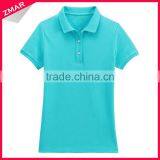 Wholesale Latest Slim Fit Blank Polo Shirts Cheap Plain Girls Tshirt thumbnail-1
