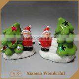 Xmas Accessory Ceramic Snowman Figurine With Christmas Tree for Home Decoration thumbnail-1