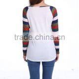 Fashion Patchwork Knit Autumn Long Sleeve Blouse Manufacture Wholesale Women Fashion Apparel 2017 thumbnail-2
