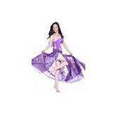 Ladies Purple Green Pink Egyptian Belly Dance Costumes For Performance Floral Print thumbnail-1
