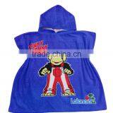Reactive Printed Cotton Children Hooded Beach Towel Poncho thumbnail-3