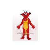 Fur Red Dragon Mascot Costume Christmas Hallowmas Carnival Party Dress