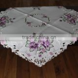 2016 new white embroidered red purple and brown color tablecloth