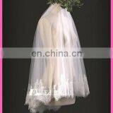 A03 Beautiful French Lace Trim One Layer Veil With Comb Customized Veil Wedding Bridal thumbnail-3