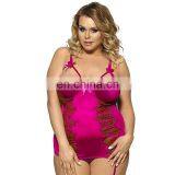 Hot Sexy Rose Plus Size Babydoll Lingerie for Fat Women thumbnail-1