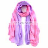 High Quality Gradient Color Colourful Beach 100% Silk Scarf thumbnail-4