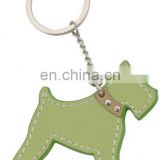 fashion 3d custom dog shaped leather shaped keychain