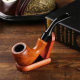 150mm Length Wooden Resin Short Tobacco Pipe With Yelllow Solid Wood Bending Head for Smoking thumbnail-4
