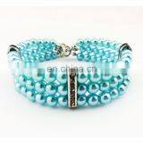 High Quality Luxury Three Rows of Pearl Pet Necklace Cat and Dog Collar thumbnail-2