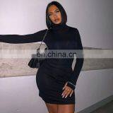 LAITE D2172 New Arrivals Autumn&winter High Collar Solid Color Casual Dresses Fashion Bodycon Women Dresses thumbnail-4