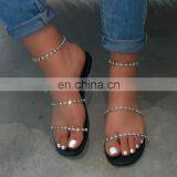 Fashion Shoes Outdoor Diamond Rhinestone Casual Slides Flat Rubber Soled Female Sexy Slippers Women's Summer Sandals thumbnail-5
