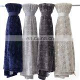 Highly Quality Polyester Printed Light Grey Flannel Fleece Brushed Blanket thumbnail-3