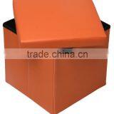 Large Capacity Decorative Collapsible Storage Ottoman thumbnail-2