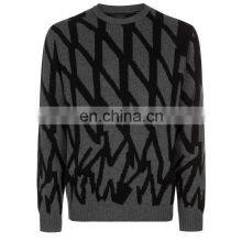 Round Neck Men's Intarsia Argyle Sweater Knitting Pattern Sweater