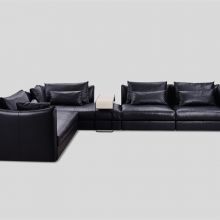 Contemporary corner sofa set chaise+ seats sofa LS1507 leather or fabric upholstered sofa set