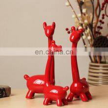 Best Price Ceramic Porcelain One Set Giraffe Family Statue Art Craft thumbnail-2