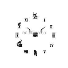 Removable 3d Diy Metal Wall Sticker Clock Home Office Room Art Decor Modern Decal thumbnail-1