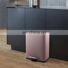 Rectangle Stainless Steel Strong Pedal Indoor Garbage Waste Bin Soft Close Kitchen Cabinet Trash Can thumbnail-2