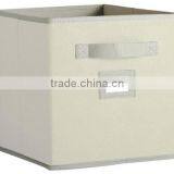 Non-woven storage boxes, Folding Basket with small label holder