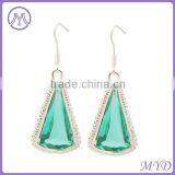 Elegant Dangle Single Emerald Green Stone Earring for Young Lady thumbnail-1