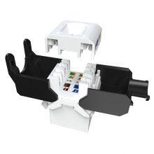 UTP Cat5e Cat6 Cat6a High Speed Termination Black White Keystone Jack thumbnail-1