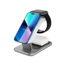 Customizable Desktop 3 in 1 All-In-One Wireless Charger Stand & Holder Multifunctional Charging Solution for IPhone thumbnail-1