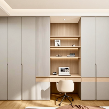 Hangmei Solid Wood Cream-style Solid Wood Clad Door, 2.75-meter One-piece Floor-to-ceiling Stylish Skeletal Door thumbnail-5